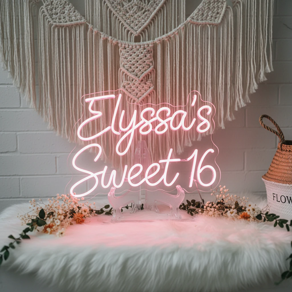 Custom Name Sweet 16 Neon Sign Birthday Party Neon Sign by Neonchics