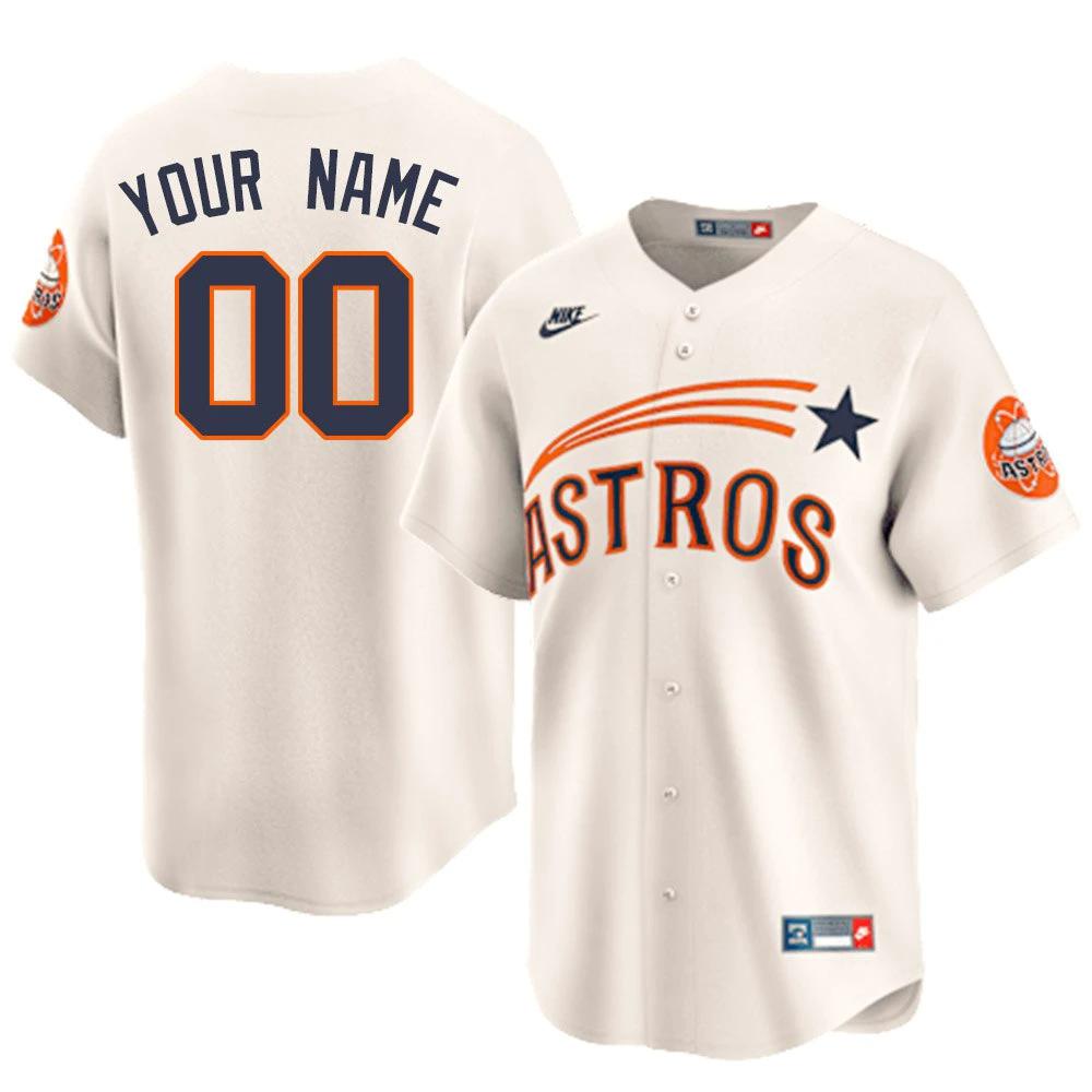 Houston Astros Cooperstown Limited Custom Jersey - All Stitched by Houston Astros