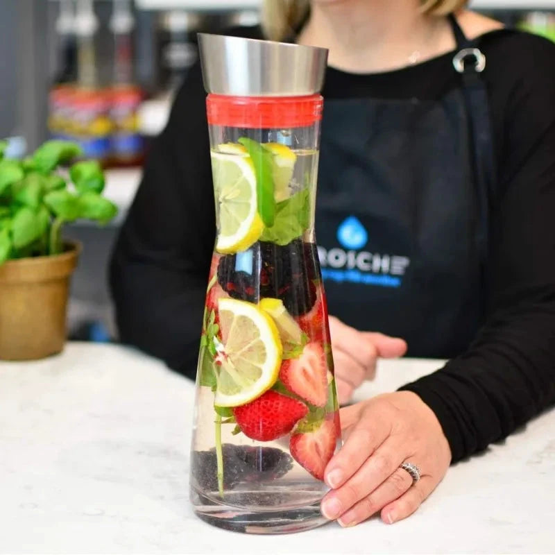 Pitcher With Lid Juice Clear Glass Drink Infused Glass Water Pitcher by Bowlift