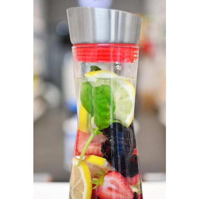 Pitcher With Lid Juice Clear Glass Drink Infused Glass Water Pitcher by Bowlift
