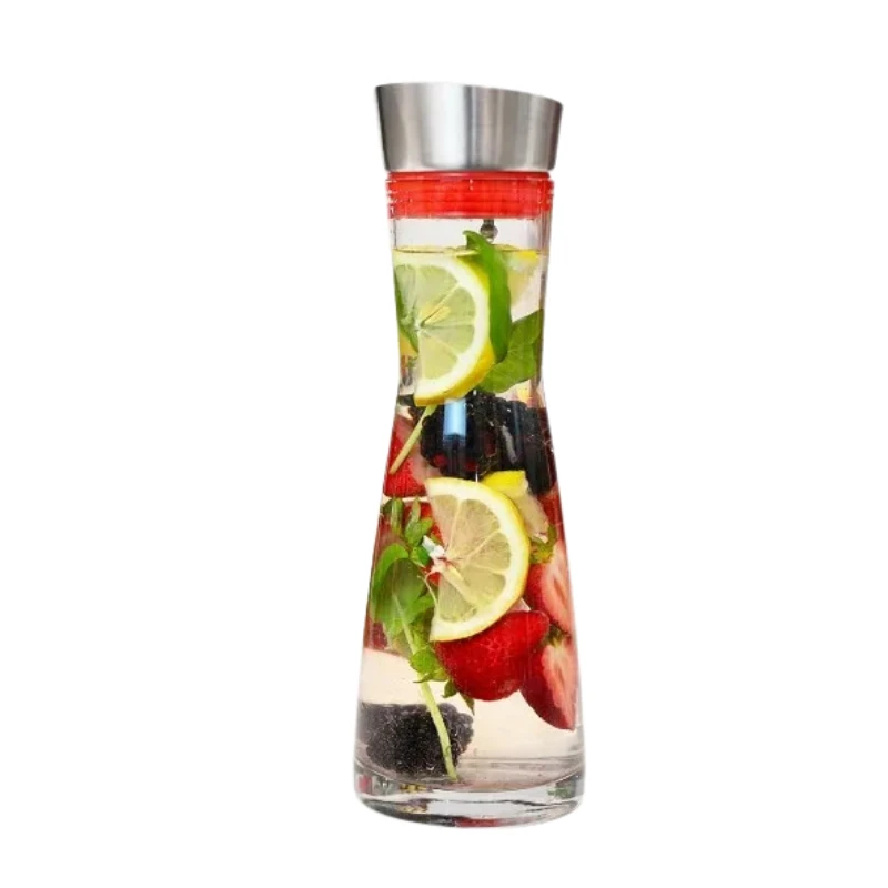 Pitcher With Lid Juice Clear Glass Drink Infused Glass Water Pitcher by Bowlift