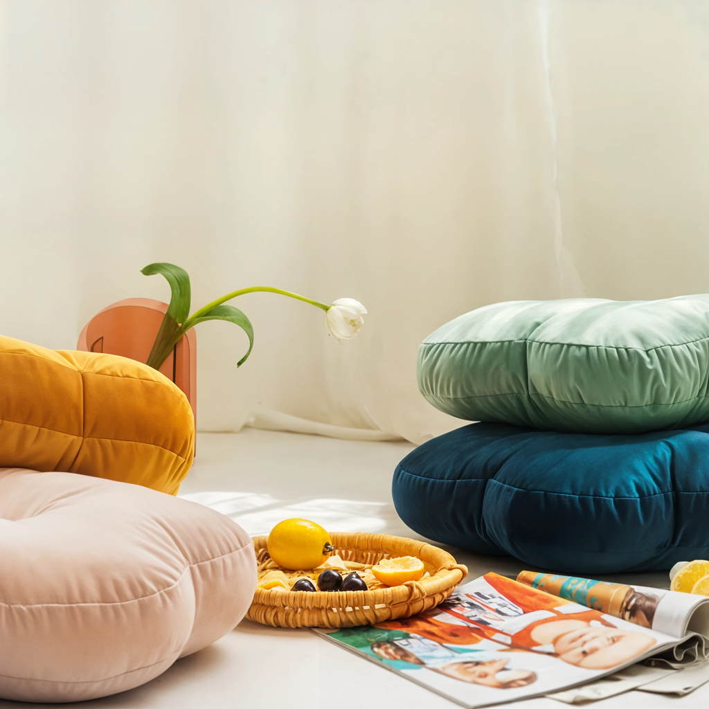 Plush Flower-Shaped Velvet Cushion by Casa & Beyond