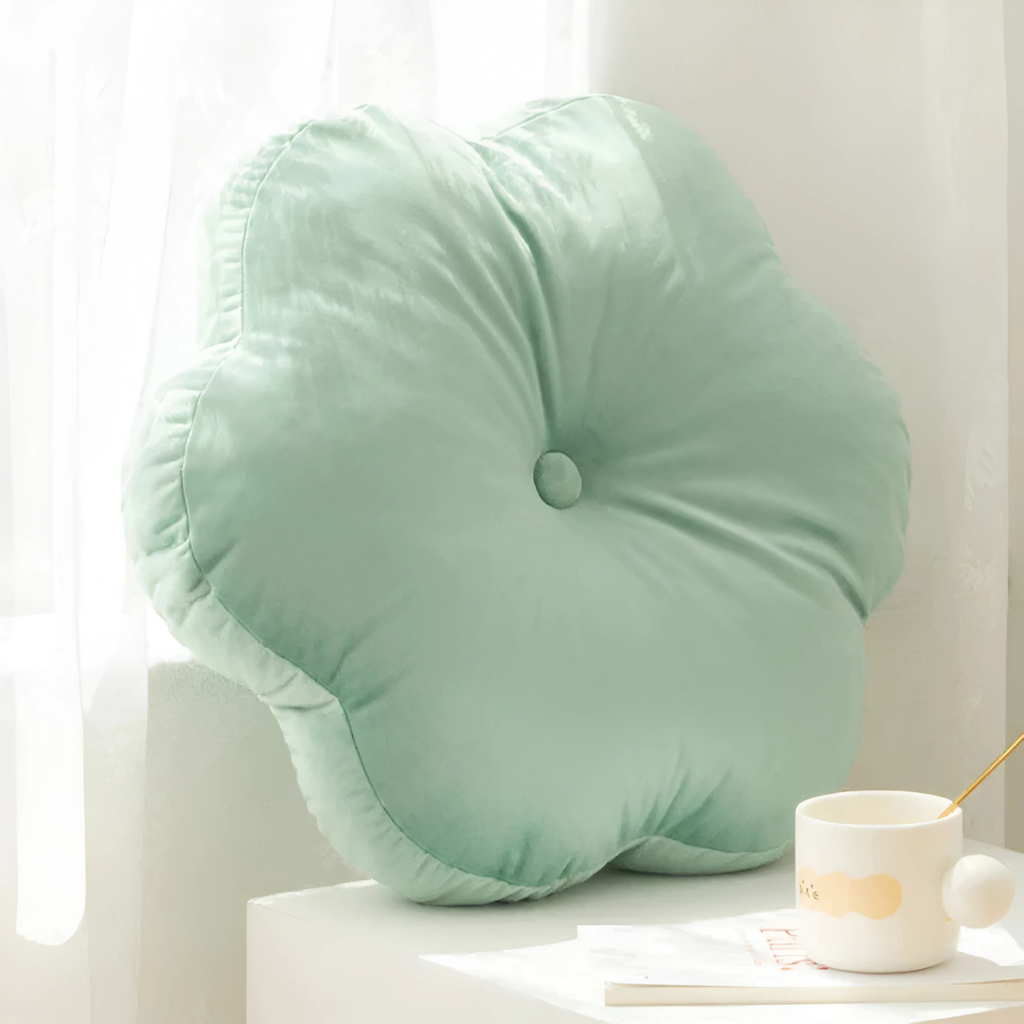 Plush Flower-Shaped Velvet Cushion by Casa & Beyond