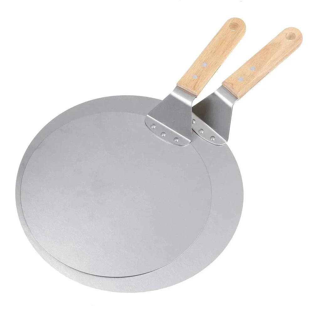 Pizza Shovel Pastry Tools Stainless Steel Wooden Handle Peel Round by Bowlift