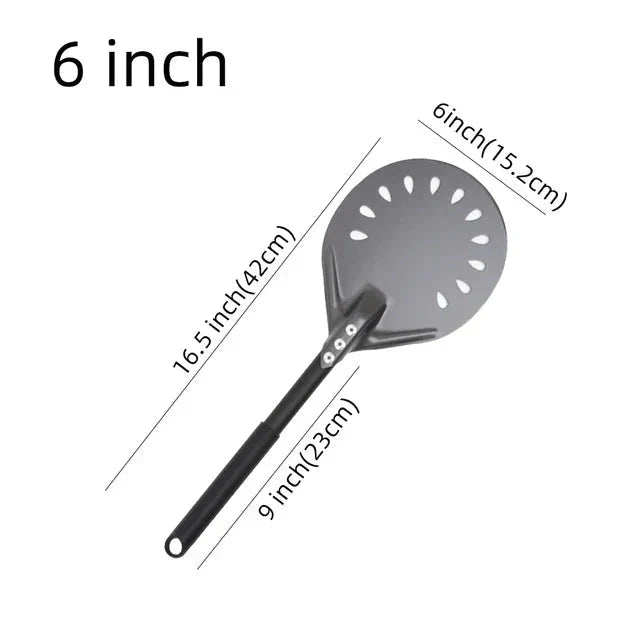 Pizza Shovel Turning Paddle Round Pizza Tool Wooden Handle Nonstick by Bowlift