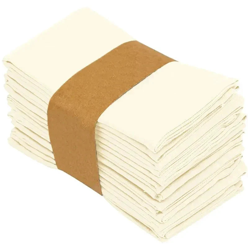 Plain Color Polyester Table Napkins Thickened Reusable Placemats by Bowlift