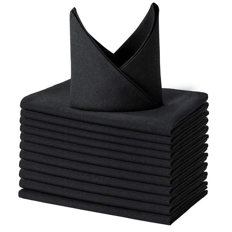 Plain Color Polyester Table Napkins Thickened Reusable Placemats by Bowlift
