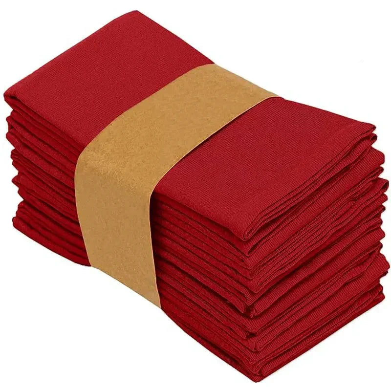 Plain Color Polyester Table Napkins Thickened Reusable Placemats by Bowlift