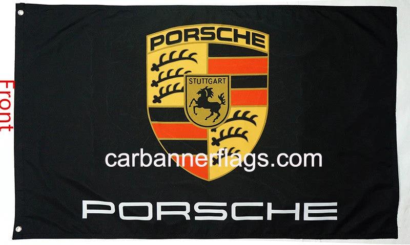Porsche Flag-3x5ft Porsche Banner-100% polyester-double sides printed by flagsshop