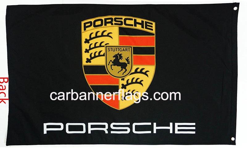 Porsche Flag-3x5ft Porsche Banner-100% polyester-double sides printed by flagsshop