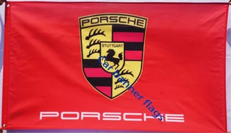 Vertical Porsche Flag-3x5ft Banner-100% polyester-red-vertical by flagsshop