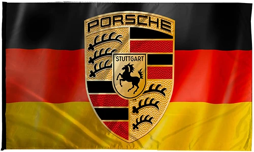 Porsche USA Germay Flag -3x5ft Checkered Banner-Metal Grommets by flagsshop
