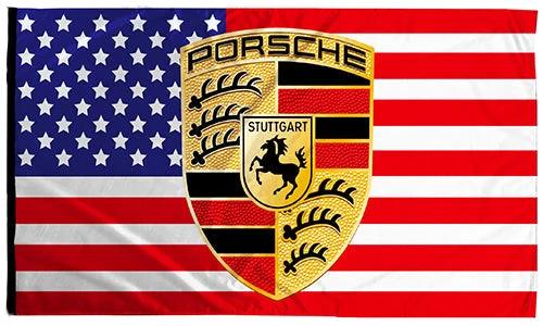 Porsche USA Germay Flag -3x5ft Checkered Banner-Metal Grommets by flagsshop
