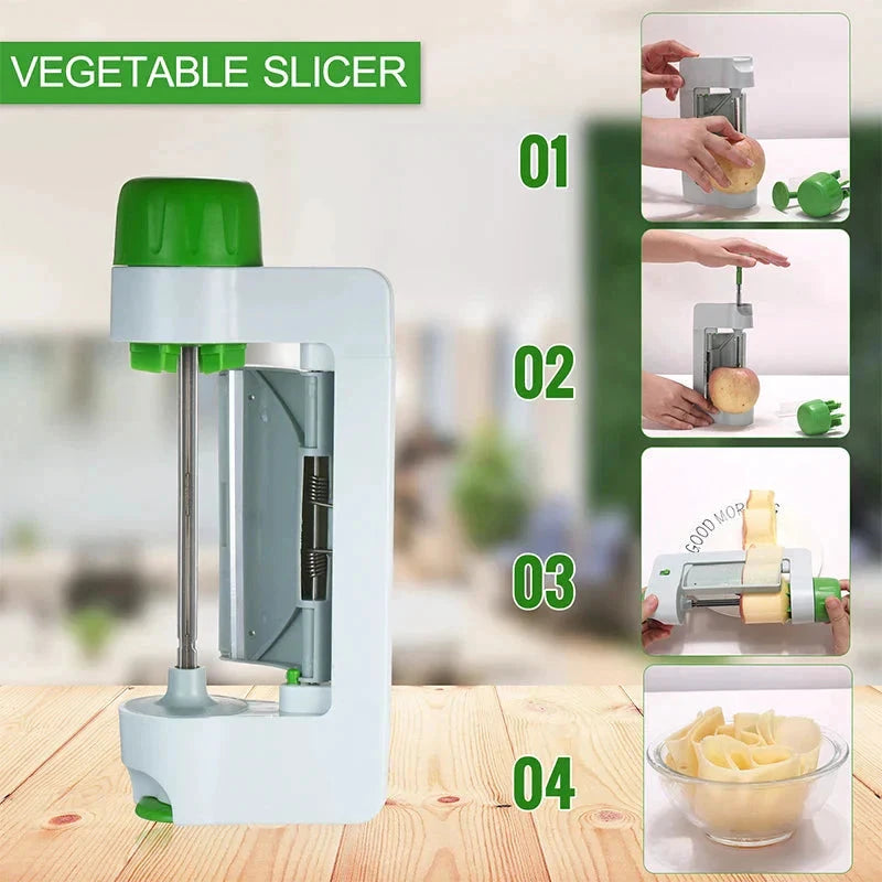 Portable Manual Vegetable Peeler Multi-Function Round Sheet Fruit Slicer by Bowlift