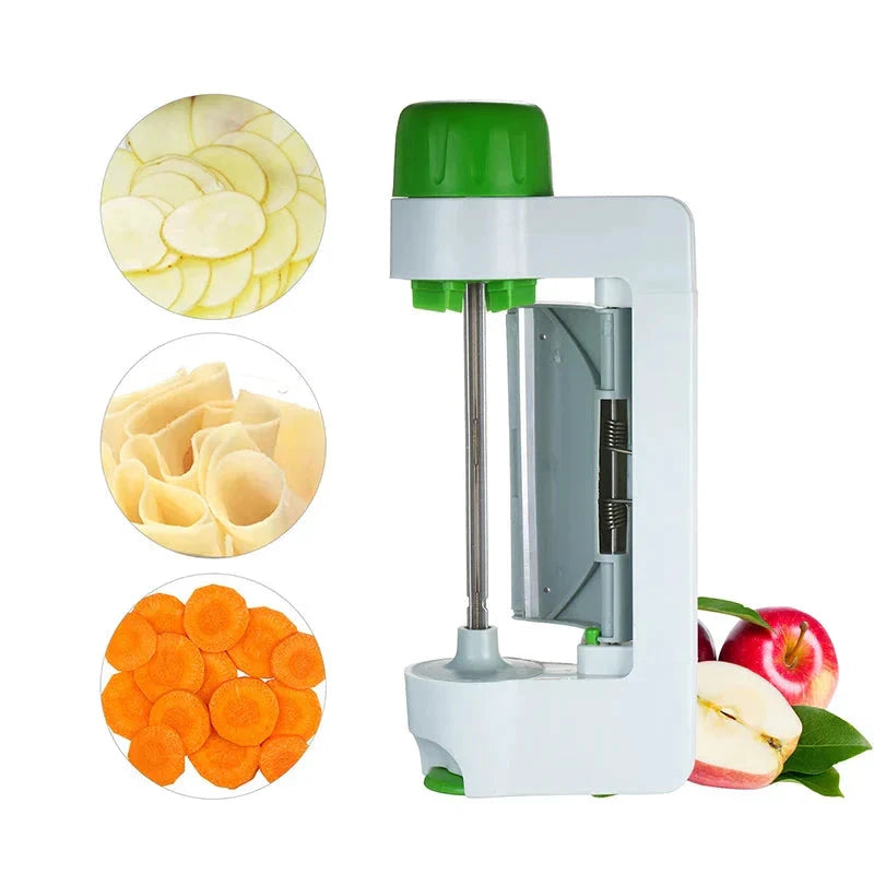 Portable Manual Vegetable Peeler Multi-Function Round Sheet Fruit Slicer by Bowlift