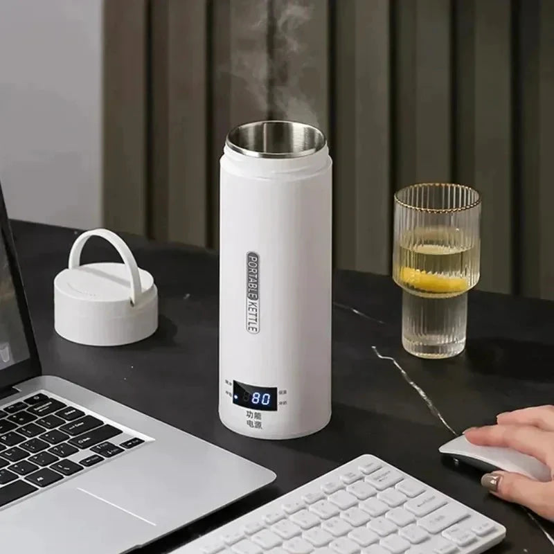 Portable Stainless Steel Electric Kettle Travel Boiler with Thermal Cup by Bowlift