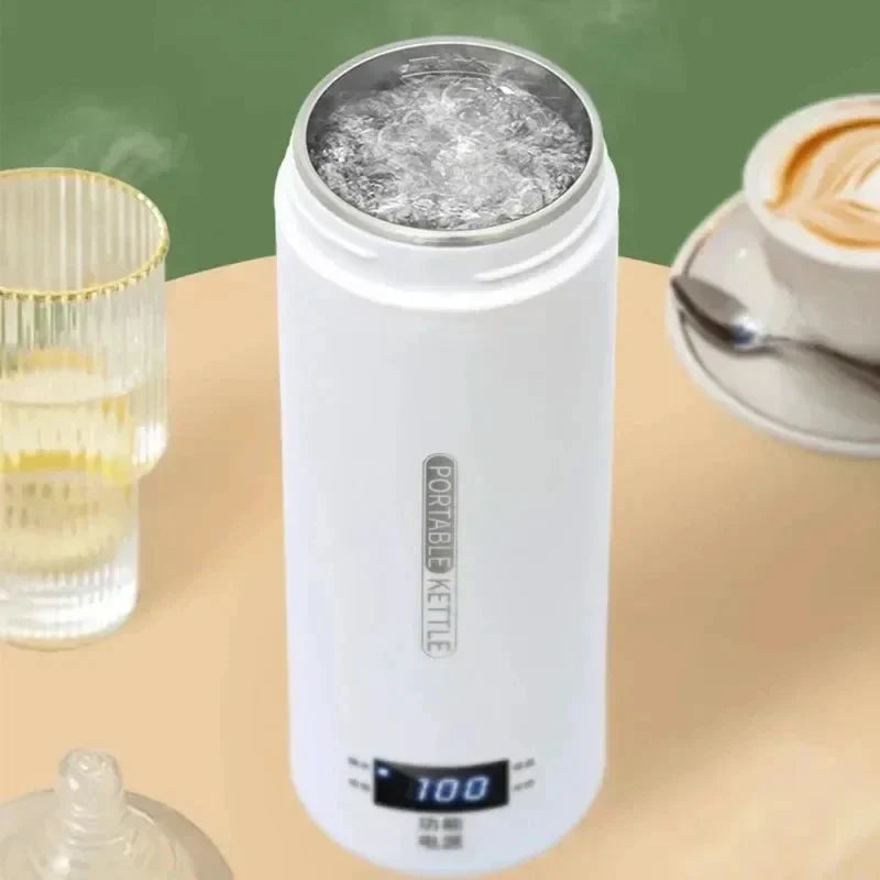 Portable Stainless Steel Electric Kettle Travel Boiler with Thermal Cup by Bowlift