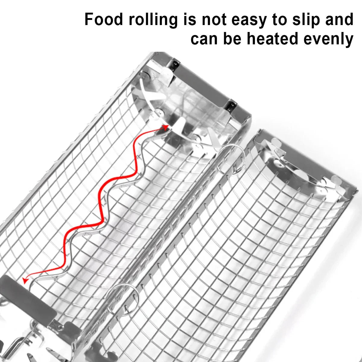 Portable Stainless Steel Rolling Grilling Basket BBQ Grill Accessory by Bowlift