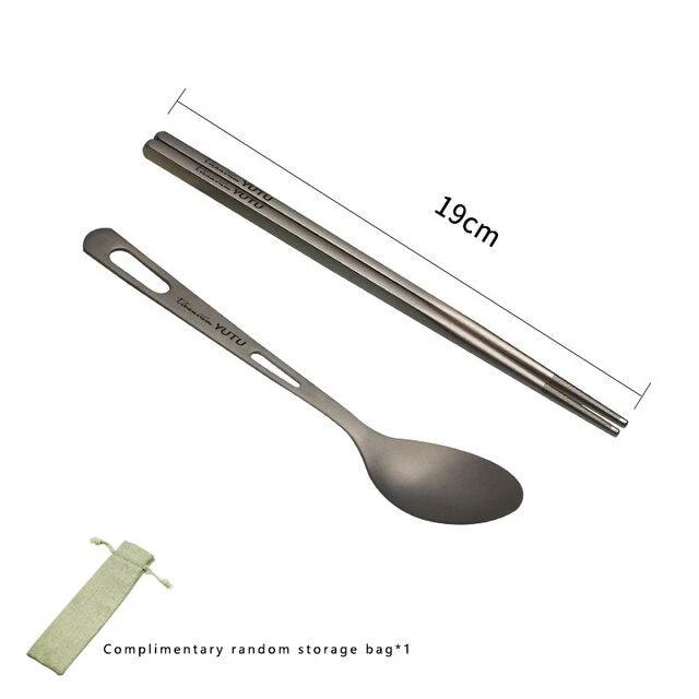 Portable Tableware Set Pure Titanium Frosted Travel Dinnerware by Bowlift