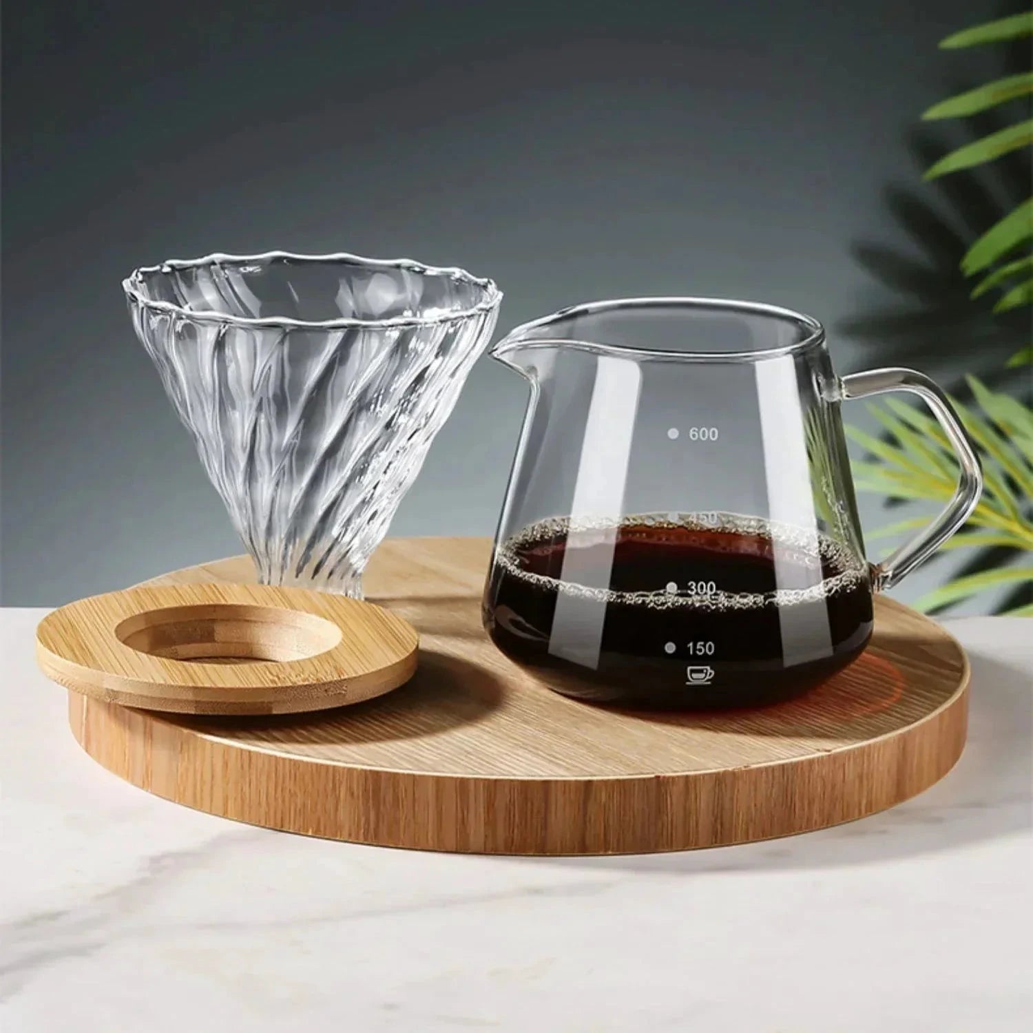 Pour Over Coffee Maker Set Glass Carafe Coffee with Glass Coffee Filter by Bowlift