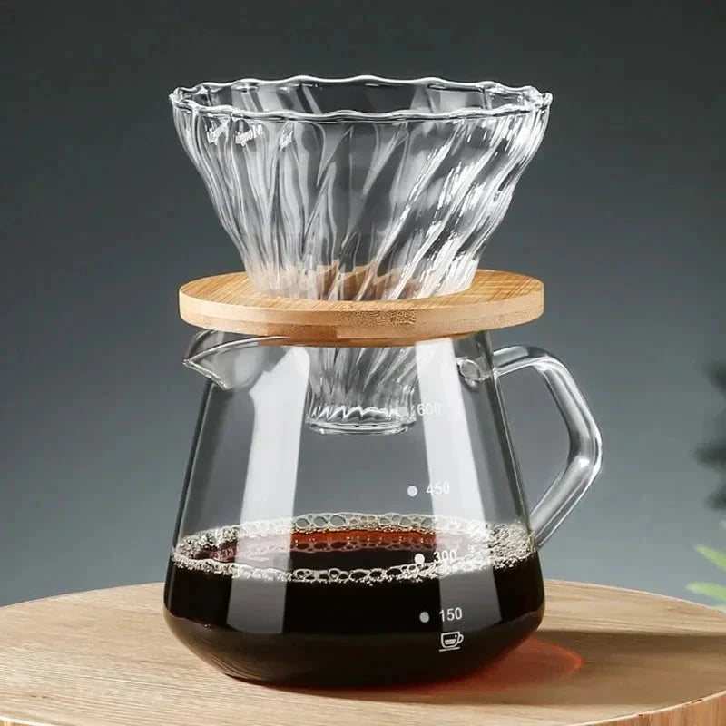 Pour Over Coffee Maker Set Glass Carafe Coffee with Glass Coffee Filter by Bowlift