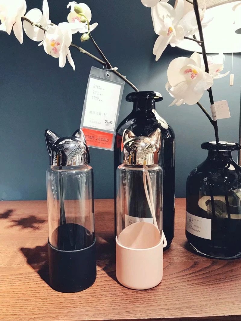Laia - Cat Ear Portable Water Bottle by Bowlift