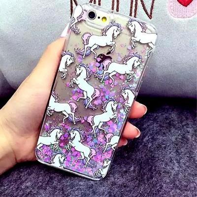 Glitter Unicorn iPhone Case by Bowlift