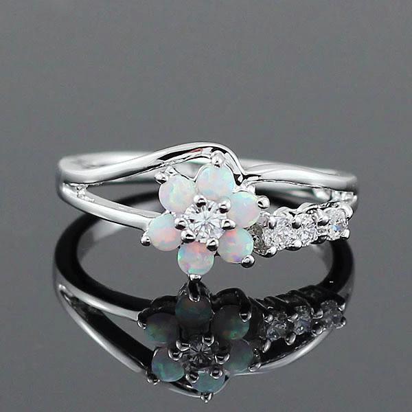 Flower Fire Opal Rings by Bowlift