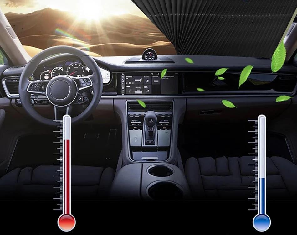 Retractable Front Windshield Sunshade by Bowlift