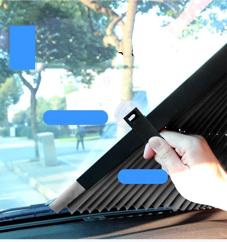 Retractable Front Windshield Sunshade by Bowlift