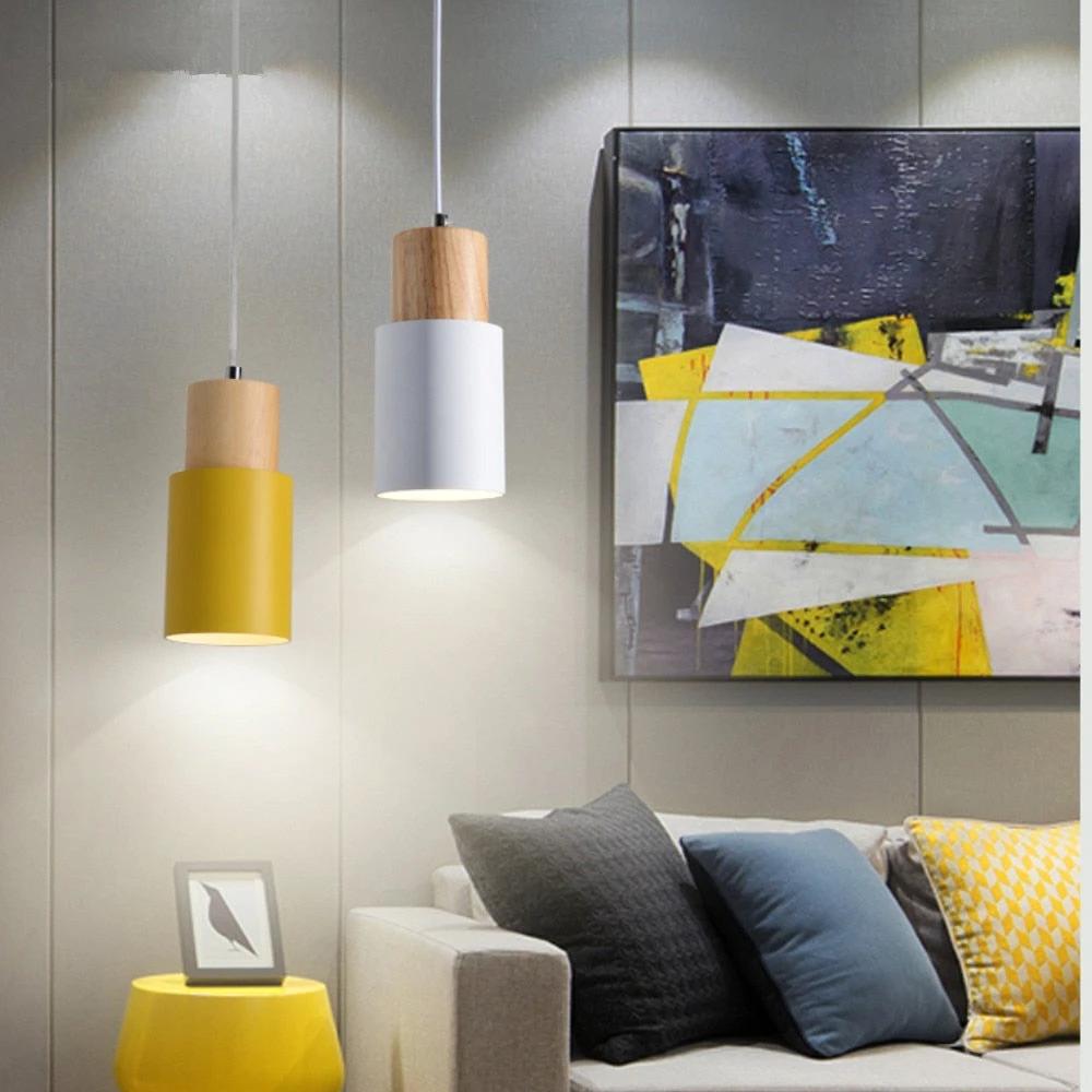 Designer Nordic Wood Base Pendant Lamp by BowLift