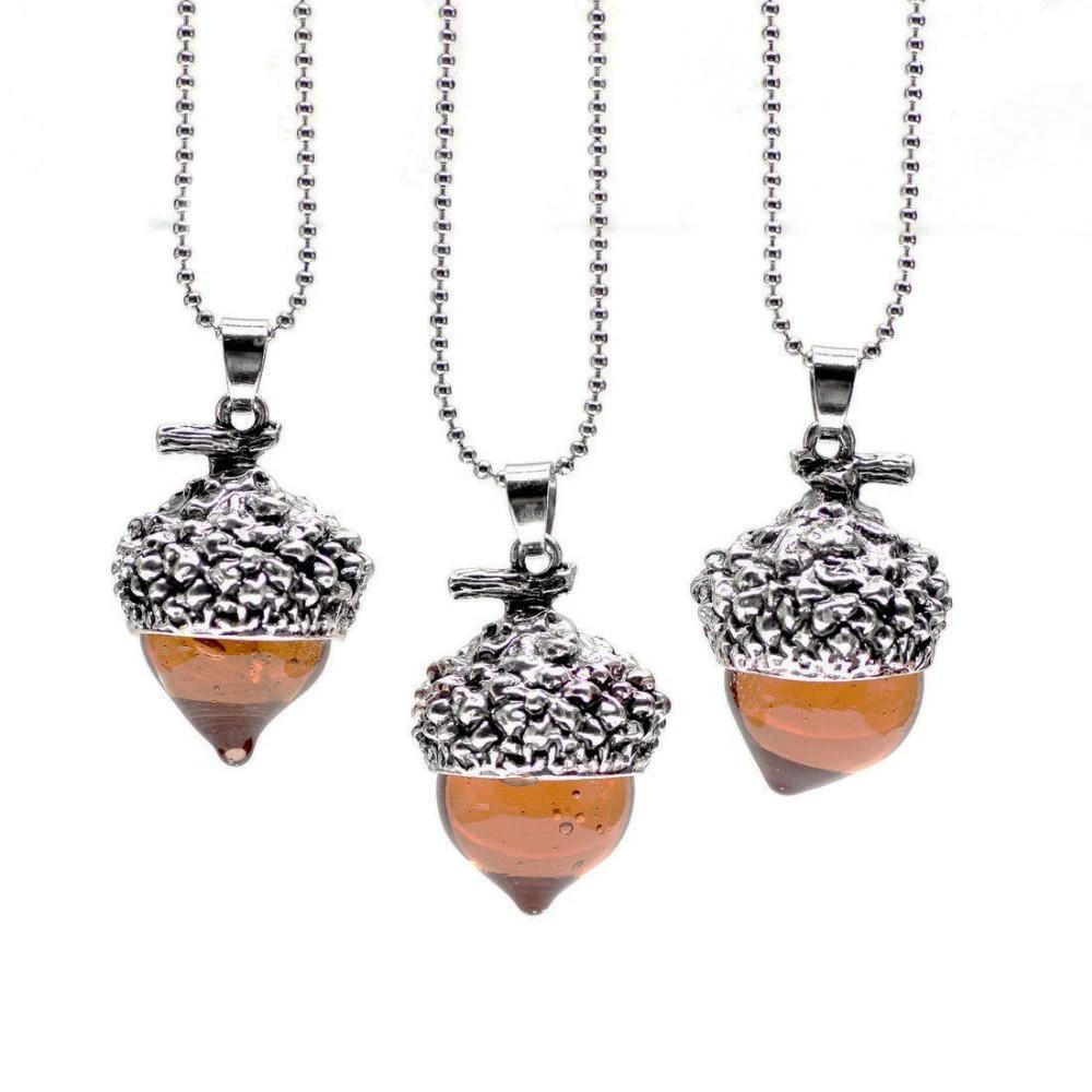 Glass Acorn Necklace by Bowlift
