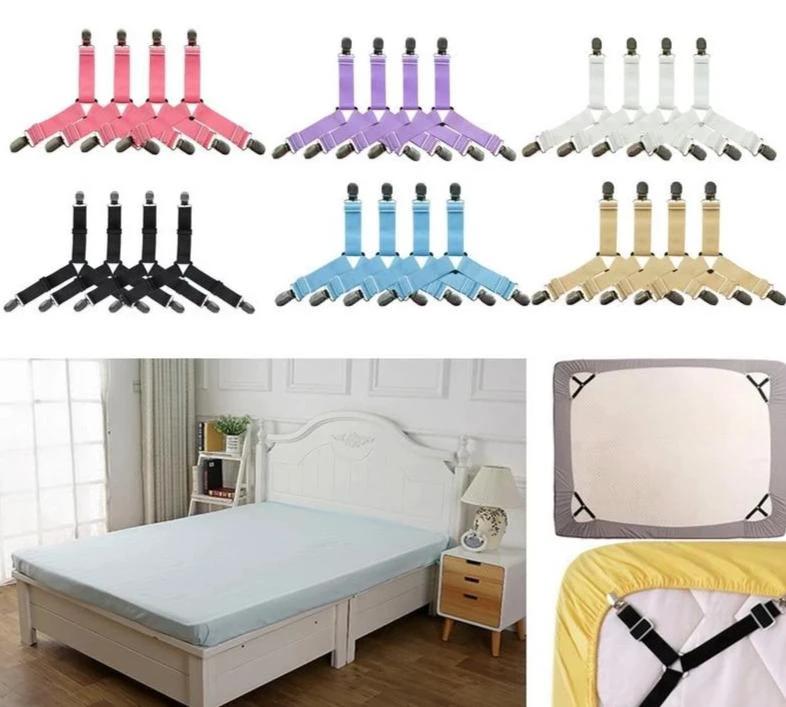 HoldTight - 4 Piece Elastic Bed Sheet Clips by Bowlift