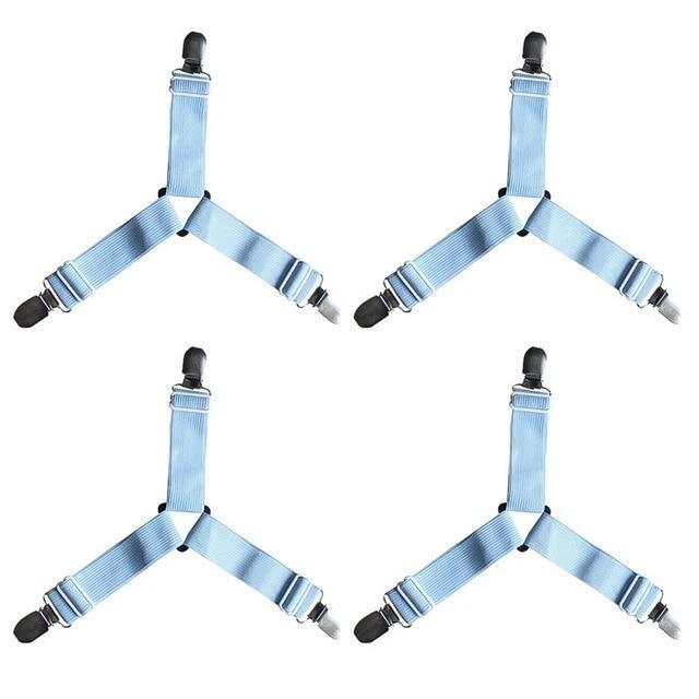 HoldTight - 4 Piece Elastic Bed Sheet Clips by Bowlift