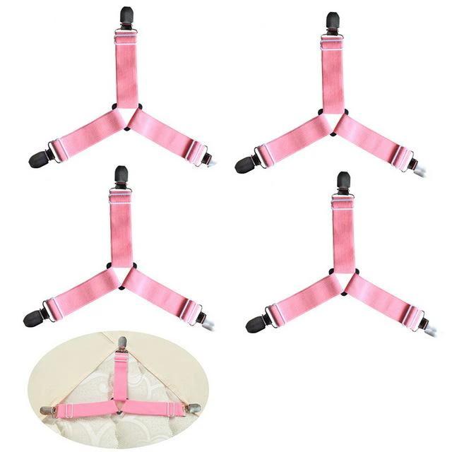 HoldTight - 4 Piece Elastic Bed Sheet Clips by Bowlift