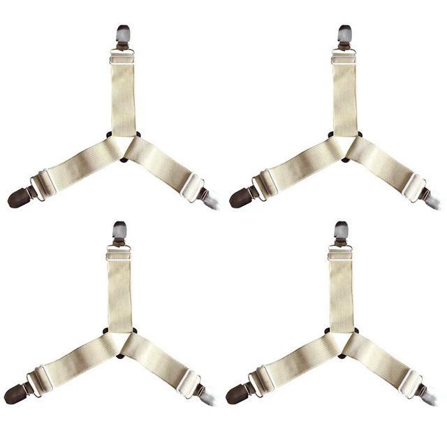 HoldTight - 4 Piece Elastic Bed Sheet Clips by Bowlift