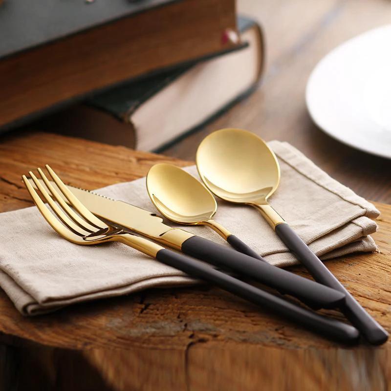 Hemingway Black/Gold Silverware by Bowlift