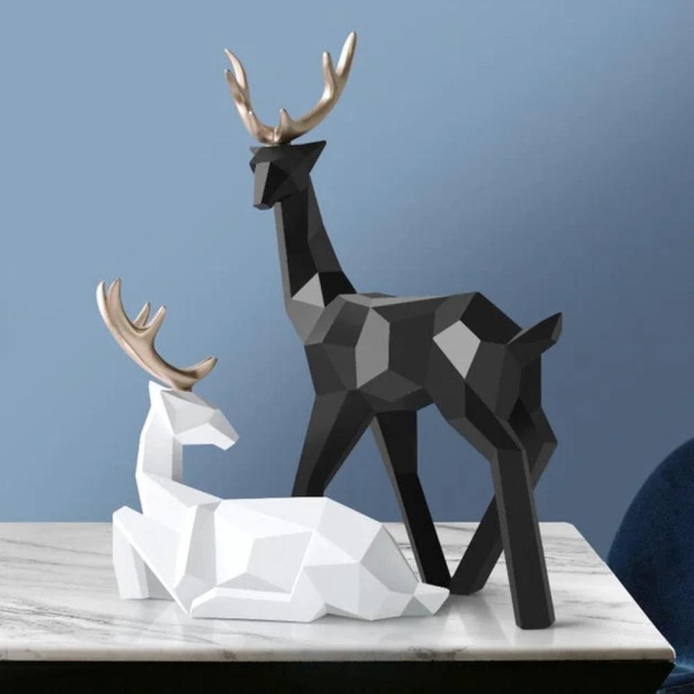 Creative Geometric Deer Figurine by Casa & Beyond