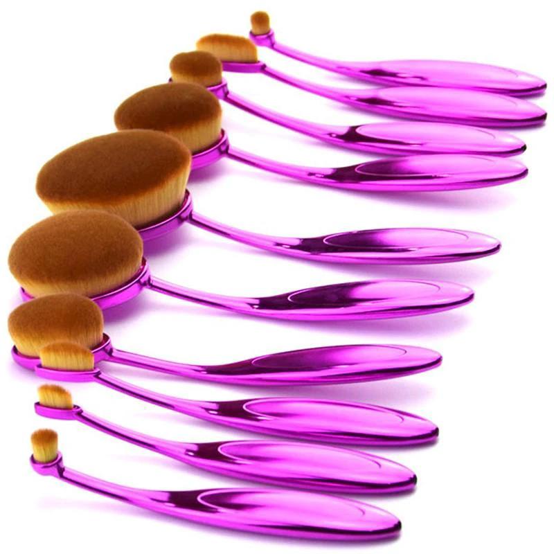 GlamPink Makeup Brushes - 10 Piece Set by Bowlift