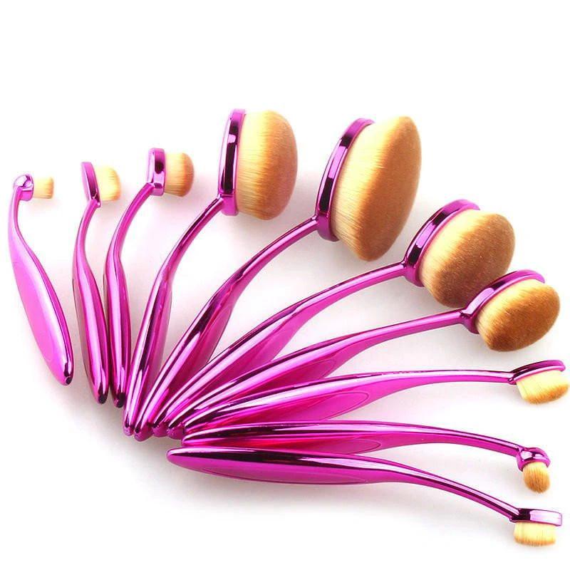 GlamPink Makeup Brushes - 10 Piece Set by Bowlift