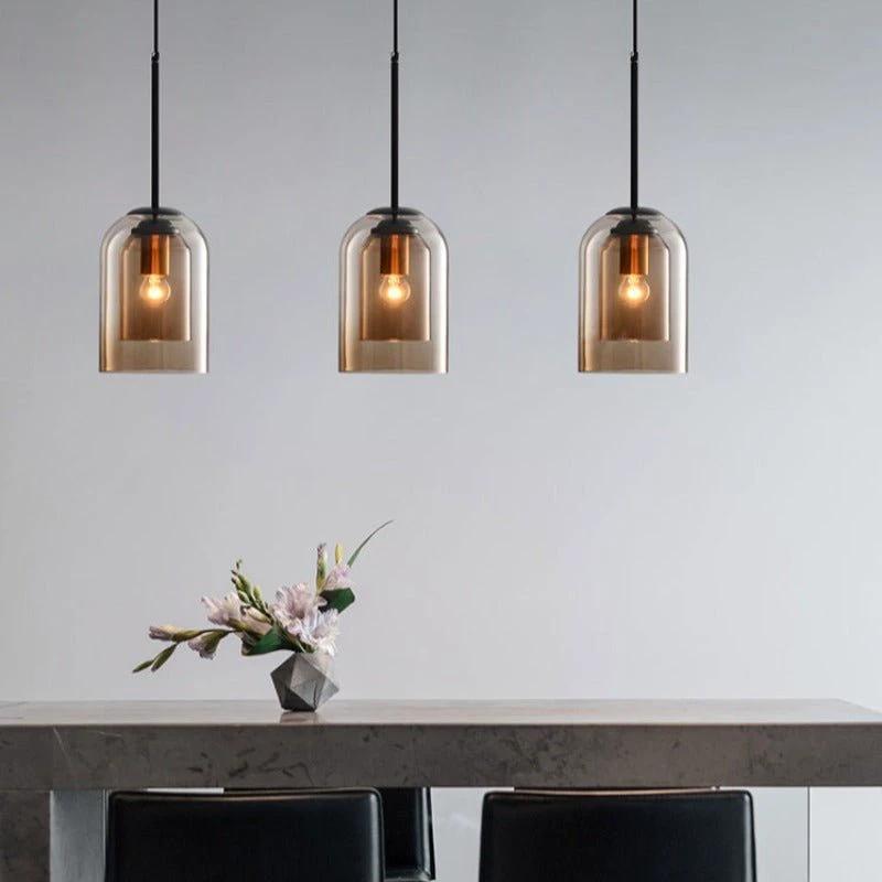 Double glass pendant light Bowlift by Bowlift