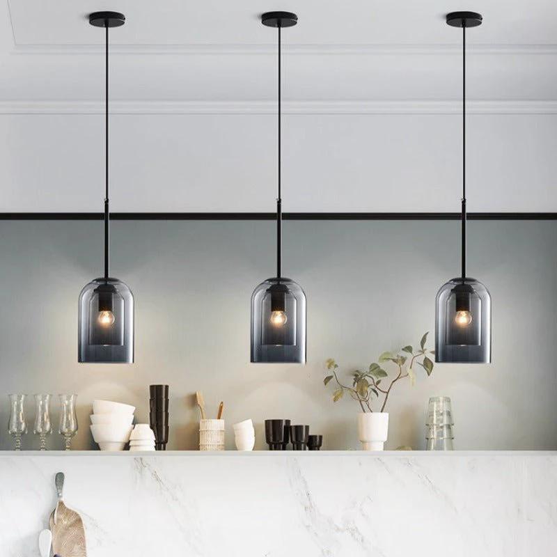 Double glass pendant light Bowlift by Bowlift