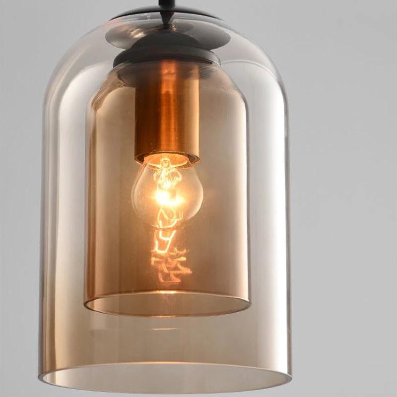 Double glass pendant light Bowlift by Bowlift