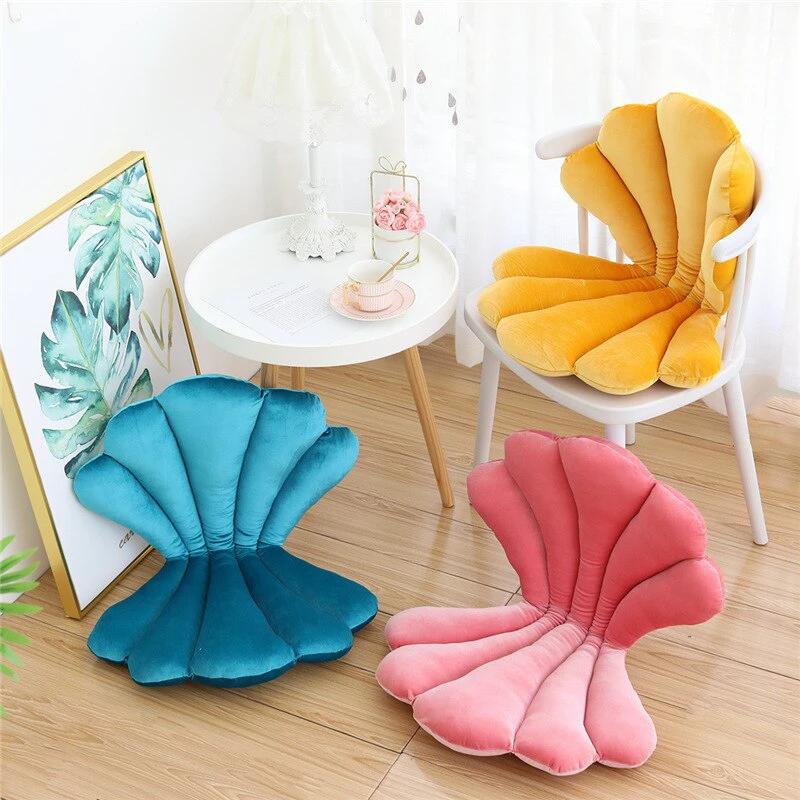 Velvet Shell Seat Cushion by Bowlift