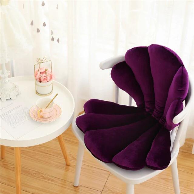 Velvet Shell Seat Cushion by Bowlift