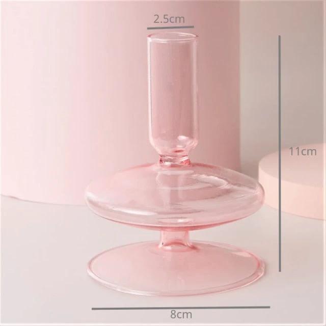 Modern Glass Candleholder-Baby Pink by Bowlift
