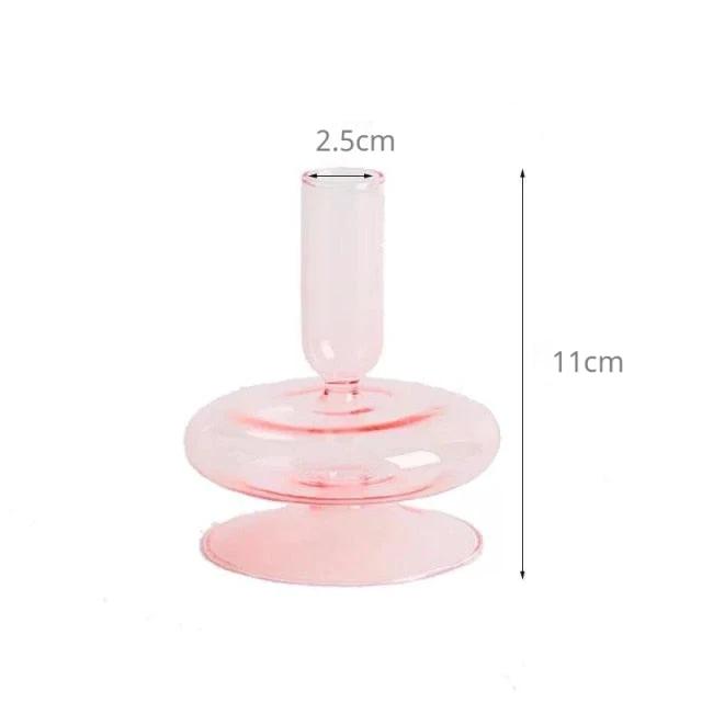 Modern Glass Candleholder-Baby Pink by Bowlift