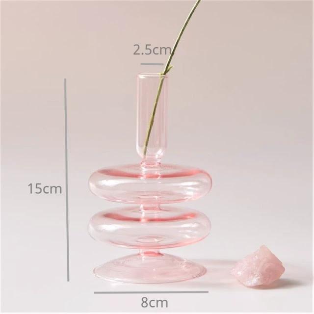 Modern Glass Candleholder-Baby Pink by Bowlift