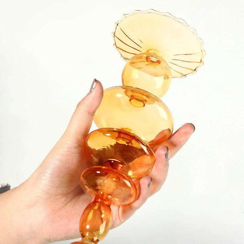 Modern Glass Candleholder-Orange by Bowlift