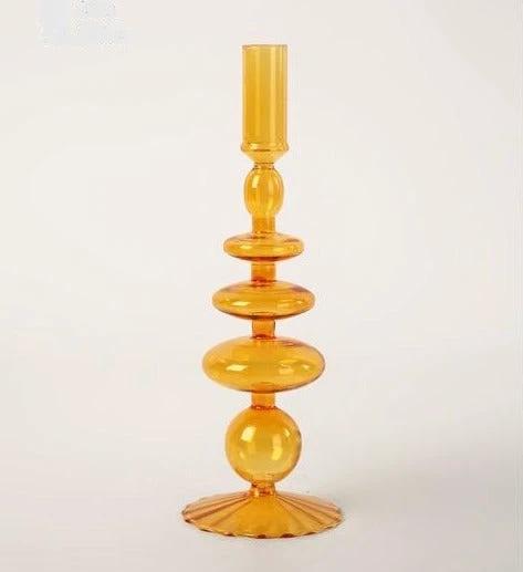 Modern Glass Candleholder-Orange by Bowlift